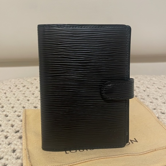 Louis Vuitton Black Leather Wallet with Card Slots